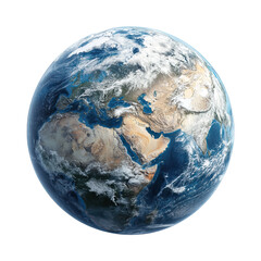 Blue Planet Earth – Realistic Isolated Globe on Transparent Background

