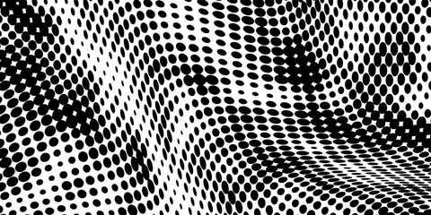 Halftone gradient. Dotted gradient, smooth dots spraying and halftones dot background seamless horizontal geometric pattern vector template set.