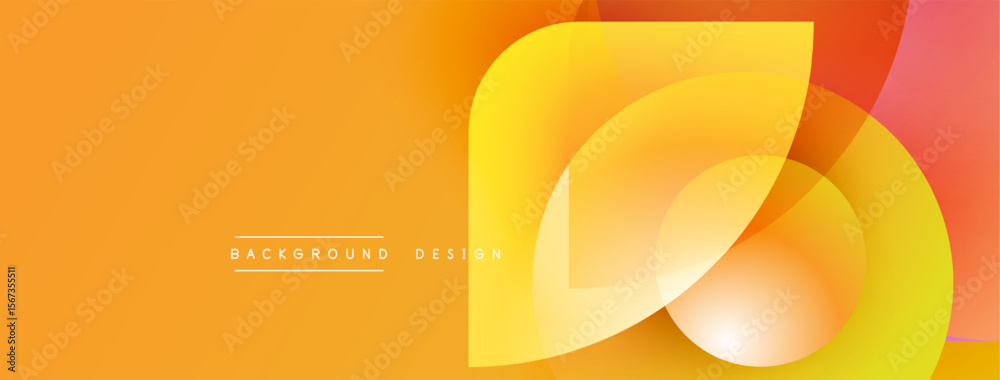 Poster abstract orange background. overlapping shapes create dynamic visual effect. modern design suitable 