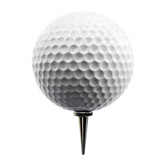 Golf Ball on Pin – Isolated Golf Ball on Pin on Transparent Background

