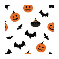 Seamless Halloween Pattern with Spooky Design Elements