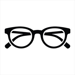 Fototapeta premium Classic Round Eyeglasses Vector Illustration Simple Black Frame Design