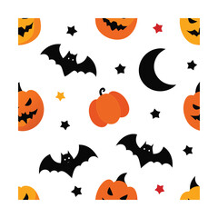 Seamless Halloween Pattern with Spooky Design Elements