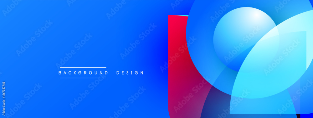 Fototapete Abstract blue red design. Overlapping shapes create dynamic visual effect. Modern background suitable for digital projects.