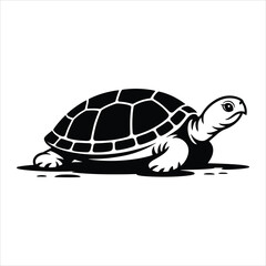 Fototapeta premium Black and White Turtle Illustration Vector Graphic Design