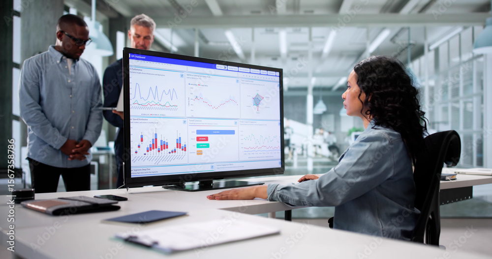 Poster Analyzing Data On KPI Dashboard: A Multicultural Team