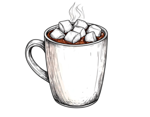 Hot Cocoa Illustration Marshmallows Mug