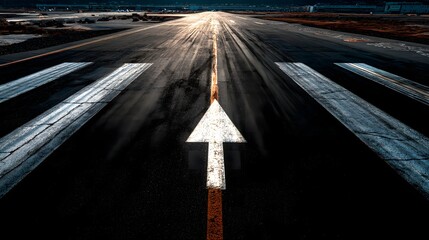 Airport Runway with Directional Arrow: Journey, Success, and Leadership