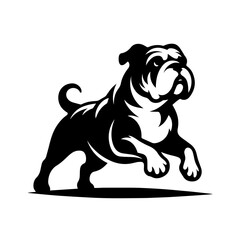 Black and white silhouette vector of a Dog on white background