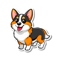 Cute Cartoon Corgi Dog Illustration | Happy Puppy Character Clipart | Adorable Pet Animal Art for Stickers, Kids Prints, and Merchandise

