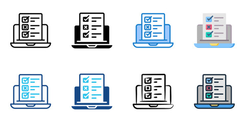 Skills assessment icon set multiple style collection 
