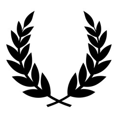 laurel flower silhouette vector illustration on white-background