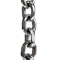 Obraz premium Close Up Shot Of Silver Metal Chain Against isolated on a transparent background