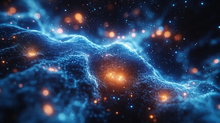 Obraz premium Abstract Futuristic Digital Space Energy Flow Background abstract background futuristic space flow