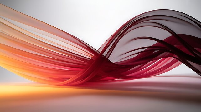 Flowing translucent fabric waves in warm hues image