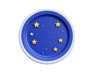 3D Night Sky Plate Illustration