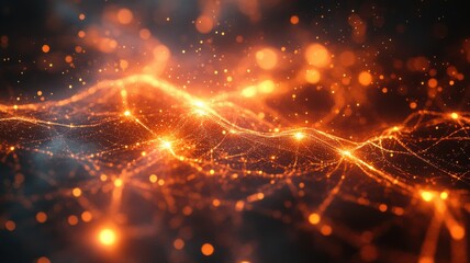 Obraz premium Abstract Digital Network Connecting Data Points abstract digital network data points connection wave