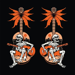 vector illustration of a tropical beach