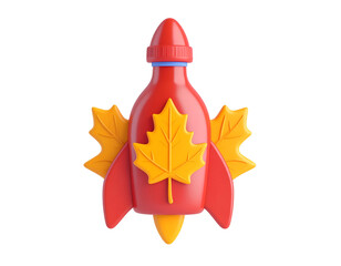 Autumn Rocket 3D Illustration