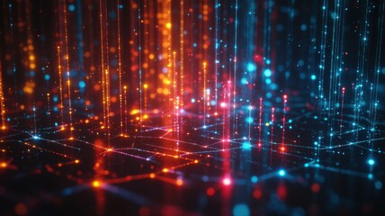 Obraz premium Abstract Futuristic Data Network Digital Connections data network digital abstract futuristic grid