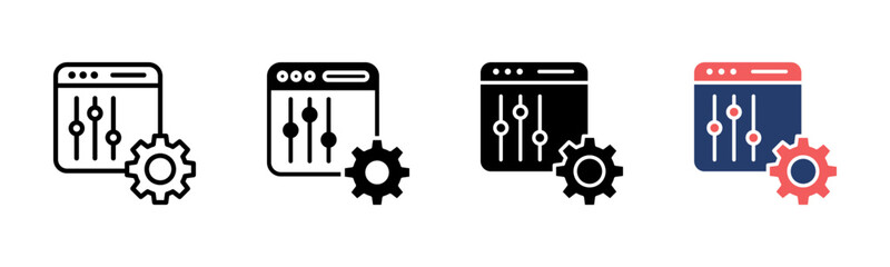 Web Optimization icon sheet multiple style collection