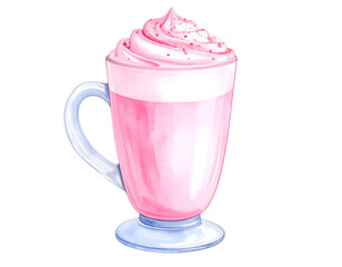 Pink Drink Watercolor Illustration
