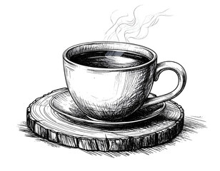 Steaming Coffee Cup Illustration
