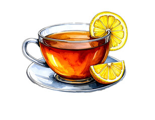 Tea with Lemon Illustration