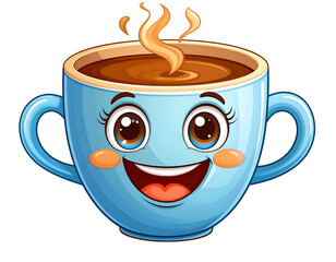 Happy Coffee Cup Illustration