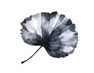 Monochromatic Watercolor Leaf Illustration