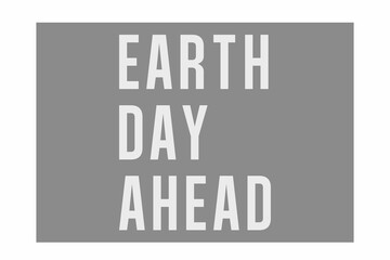 Three-line white uppercase typographic design is appearing on medium gray background, flat design