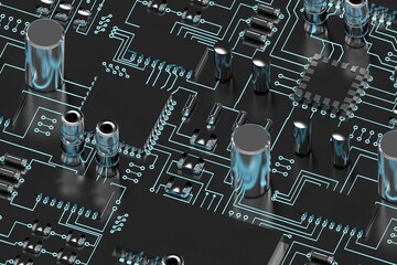 Close up of circuit board