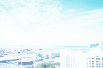 Blurry view of cityscape during summer