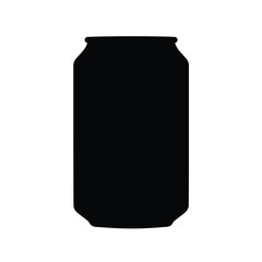 Black silhouette of a beverage can drink white