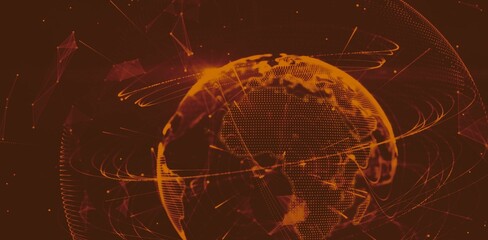 Globe with connecting lines