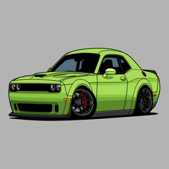 Caricature Car Vector Illustration. Separated layers, easy to edit in your vector supported software.
