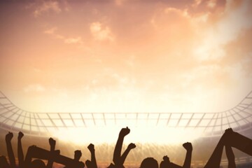 Obraz premium Football stadium with cheering crowd