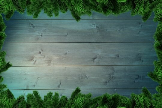 Twigs forming frame agaisnt wooden wall