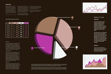 Business interface with graphs and data