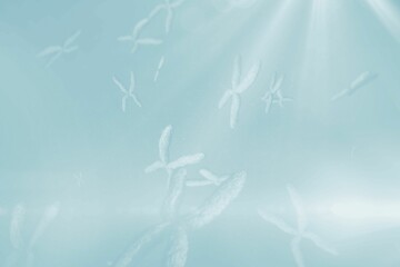 Chromosomes on blue background