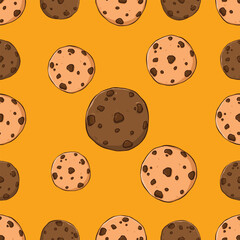 Chocolate Chip Cookies Seamless Vector