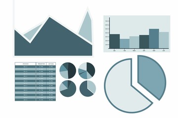 Composite image of various graph chart