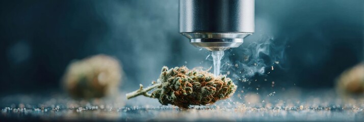 Professional Genetic Analysis of Cannabis Bud Under Microscope Modern High-Quality Botanical Research for Agri Tech Marketing and Scientific Content