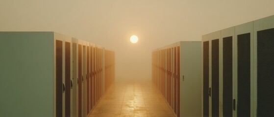 Modern Professional Data Center Server Room with Reliable Uptime Monitoring Technology for Corporate Tech Marketing and Digital Advertising Campaigns