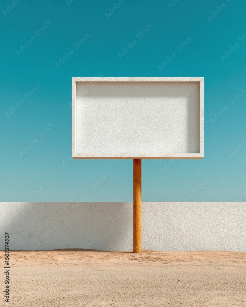 Aufkleber Distressed Metal Sign Mockup with Rusty Edges on Neutral Wall - Versatile Advertising Display for Modern Branding and Custom Messaging Concepts