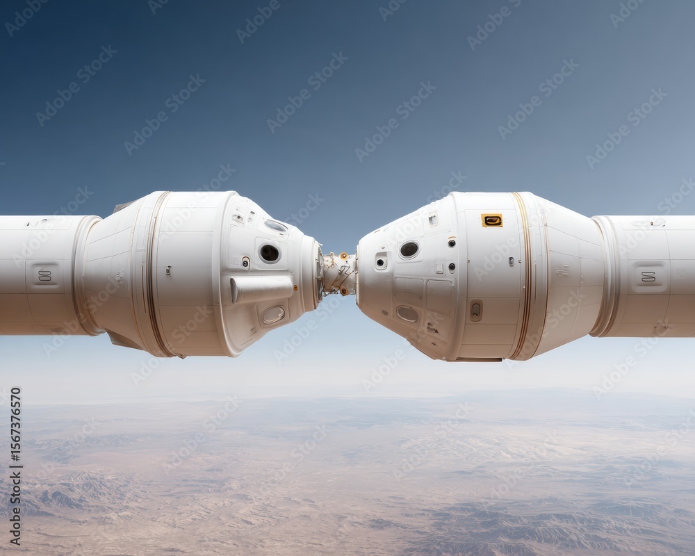 Poster Advanced Spacecraft Docking with Detailed Mechanical Connections Above Earth - Innovation in Space Technology and Exploration for Commercial and Scientific Use