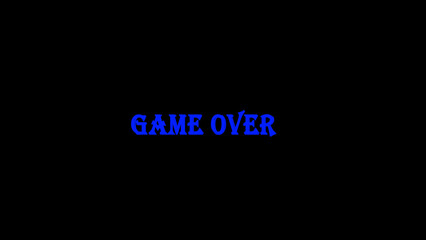 Game over message icon isolated on black background.