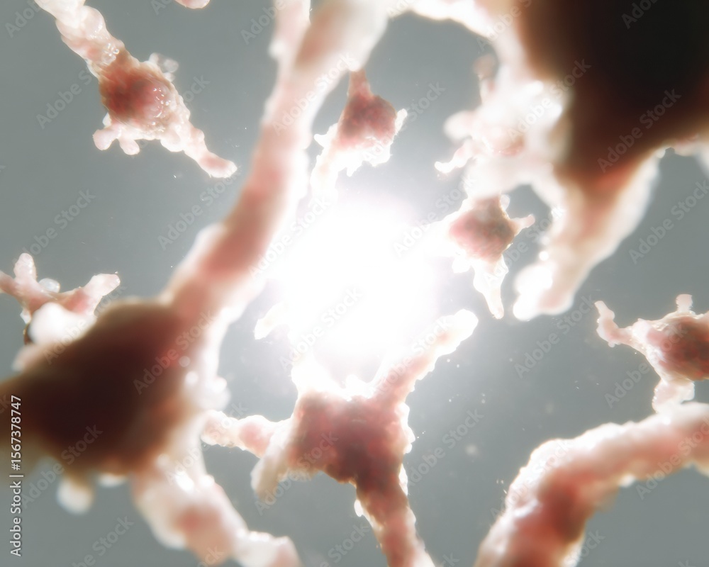 Poster modern high-quality genomics cellular division visualization for professional biotechnology marketin