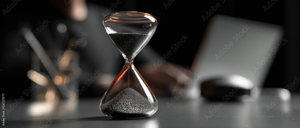 Aufkleber Premium Modern Productivity Hourglass Timer in Professional Home Office Setting for Efficient Workflow and Time Management Marketing Content