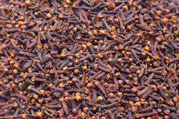 A spice of dried cloves, herbal medicine plant